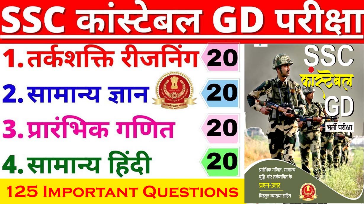 SSC Constable GD Exam 2024 Model Practice Sets And Solved Questions Papers